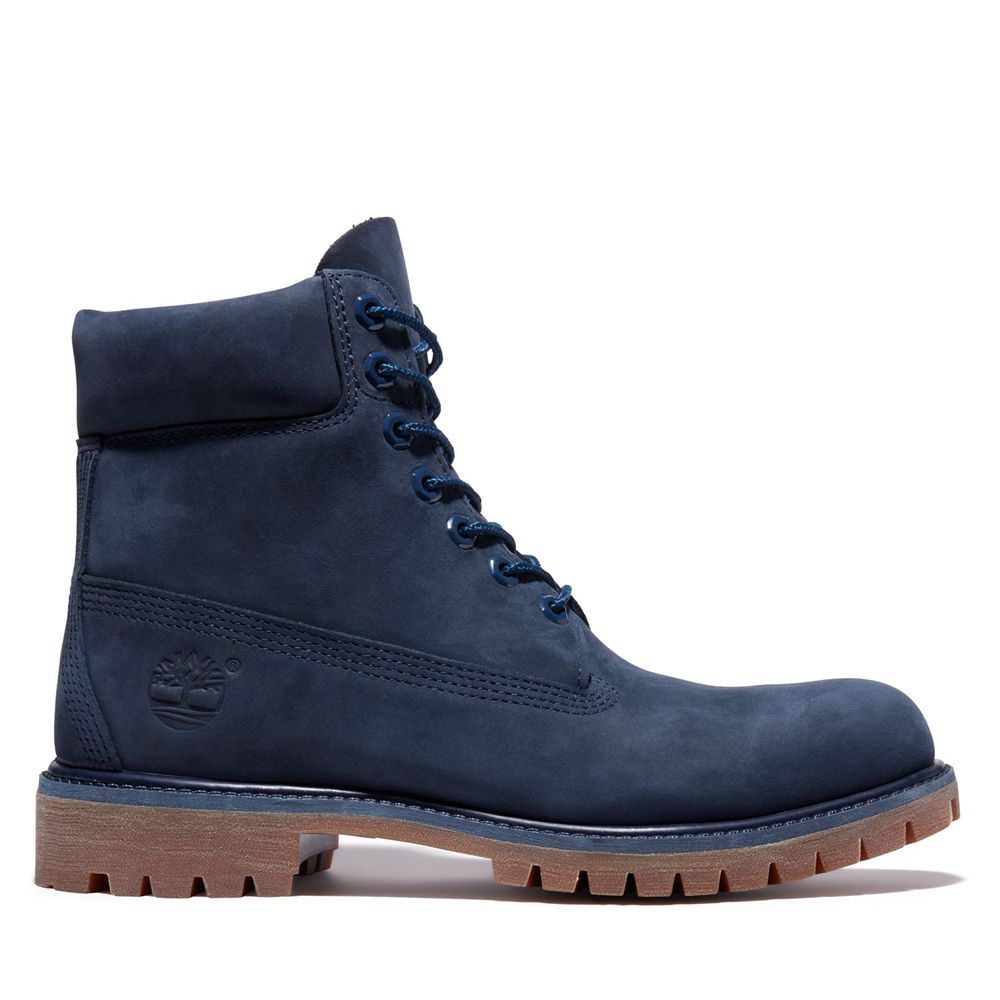 Botas de Nieve Timberland Argentina Hombre - 6-Inch Premium Waterproof - Azul Marino - URGFLV-478